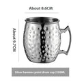 Stainless steel copper plated Moscow mule cup with hammered finish in gold colour