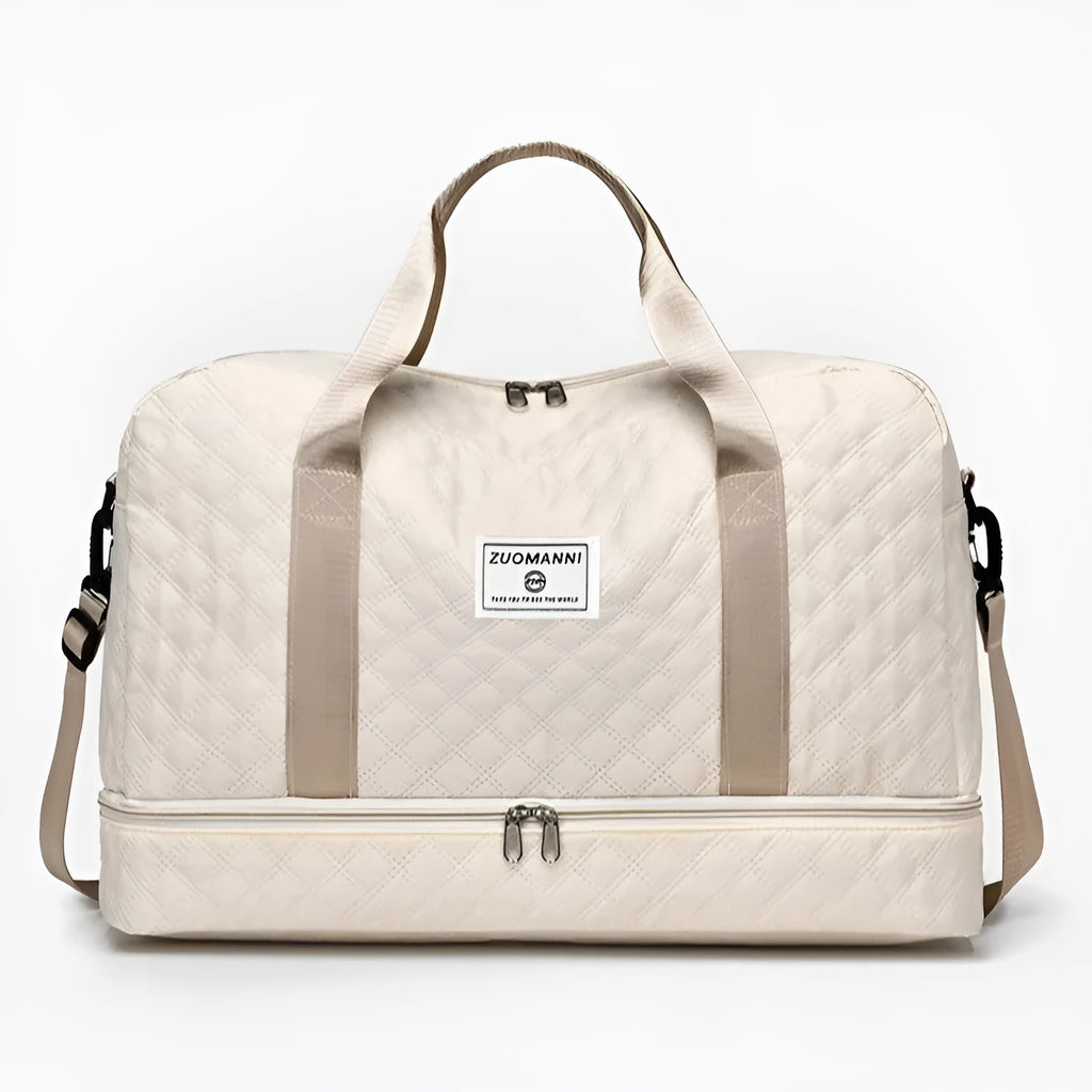 Large Oxford cloth travel holdall in a solid colour, shown with a capacity of 36-55 litres for buggies and luggage.