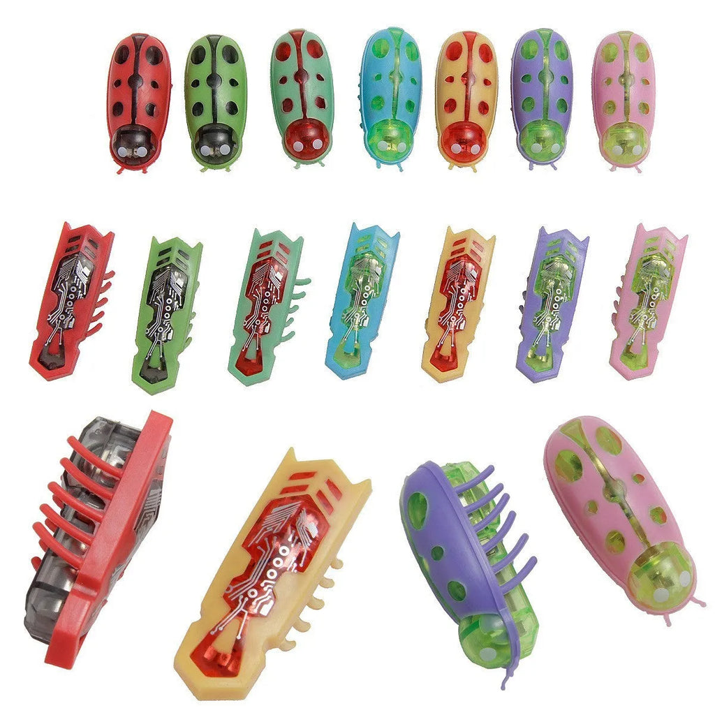 Electric toothbrush worm cat teaser toy showing ladybug and iron cow style designs