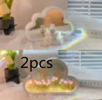 Tulip-shaped LED night lamp with decorative mirror photo frame in multiple colour options