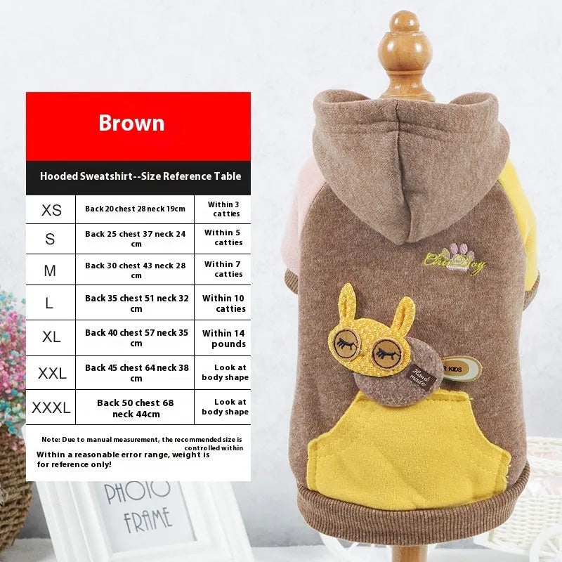 Brown cotton dog sweatshirt for casual wear, shown in size medium.