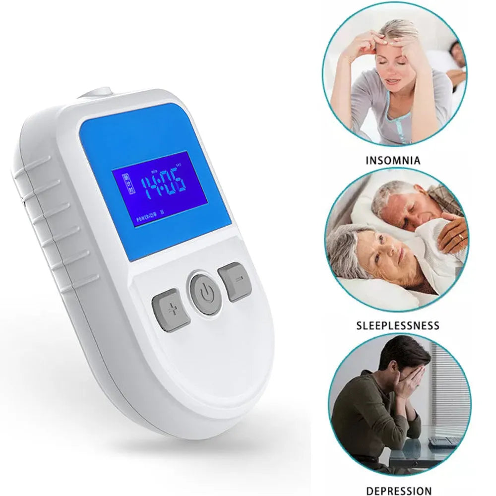 White HSM04 low frequency pulse therapy instrument measuring 180mm x 115mm x 70mm with USB power connection