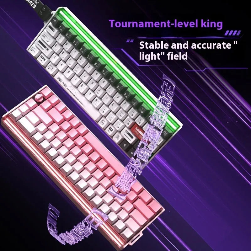 BOOM68 compact magnetic axis mechanical keyboard with RGB lighting in Green Magic Blade colour.