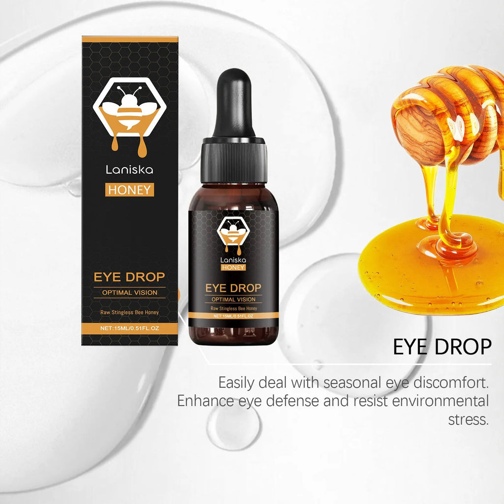 15ml bottle of honey and sodium hyaluronate eye drops for relieving eye fatigue.