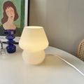 Hand-blown glass bedside lamp with bubble design USB powered warm LED bulb 19cm