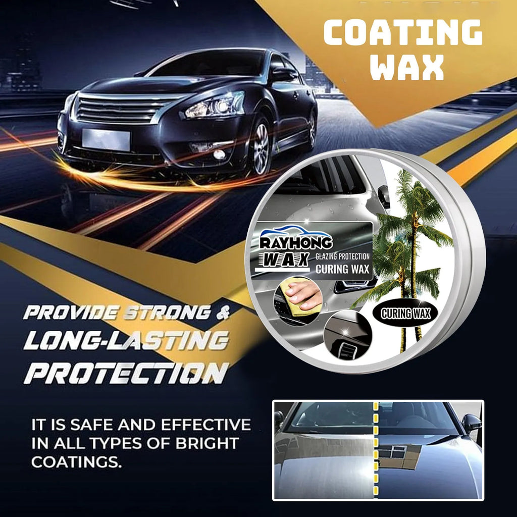 Car coating wax block and sponge applicator for vehicle paint renovation and dustproof protection