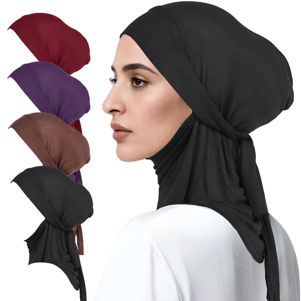 Women's hand-embroidered polyester headscarf in dome crown style for winter sun protection and windproofing in multiple colours