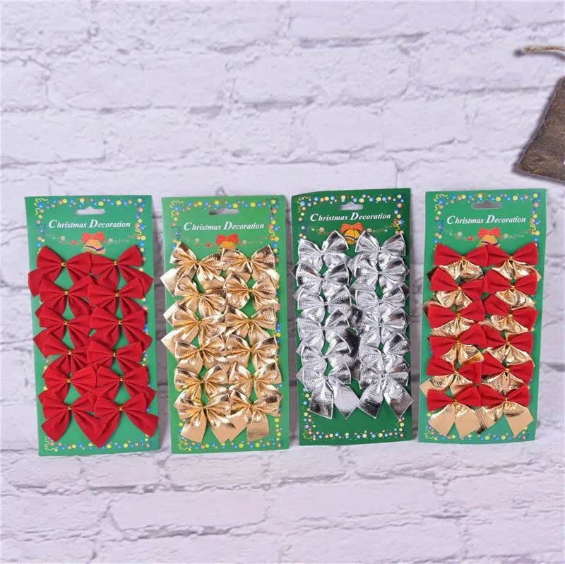 5 cm Christmas decoration bow in metallic colours for tree ornamentation and festive décor