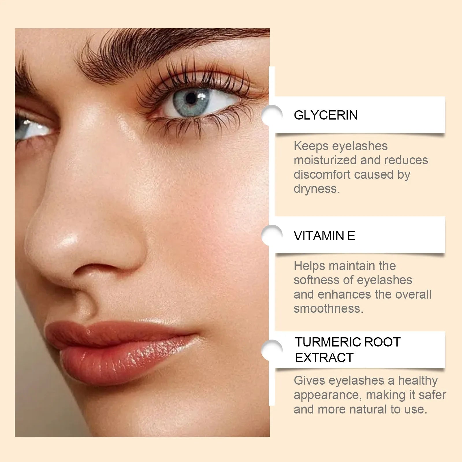 Nourish Liquid of Eyelash serum bottle with 3ML capacity containing Glycerol and peptide formula
