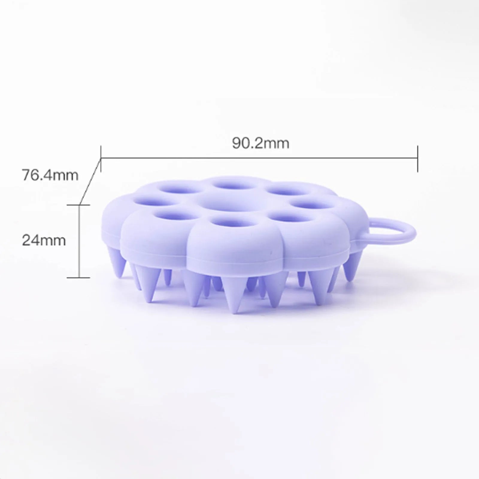 Silicone pet grooming brush with textured fingers for wet and dry use on dogs and cats