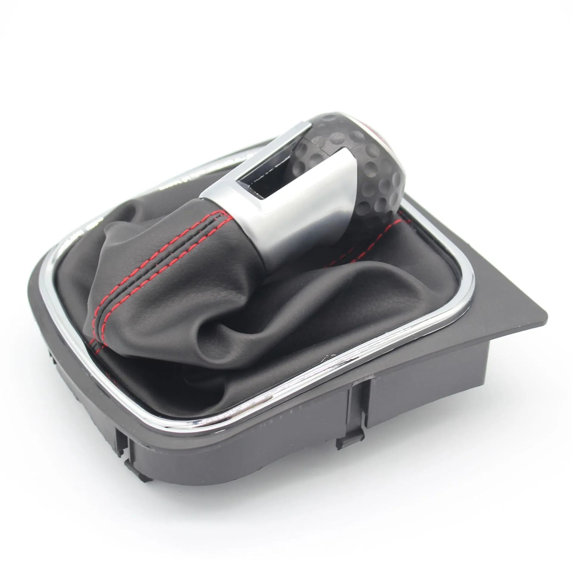 Leather gear knob handball for manual Volkswagen Golf 5, Golf 6, and Golf 7 models.