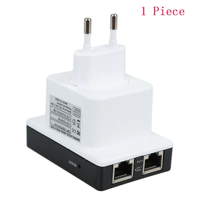 300Mbps WiFi repeater with dual network ports, compact white device