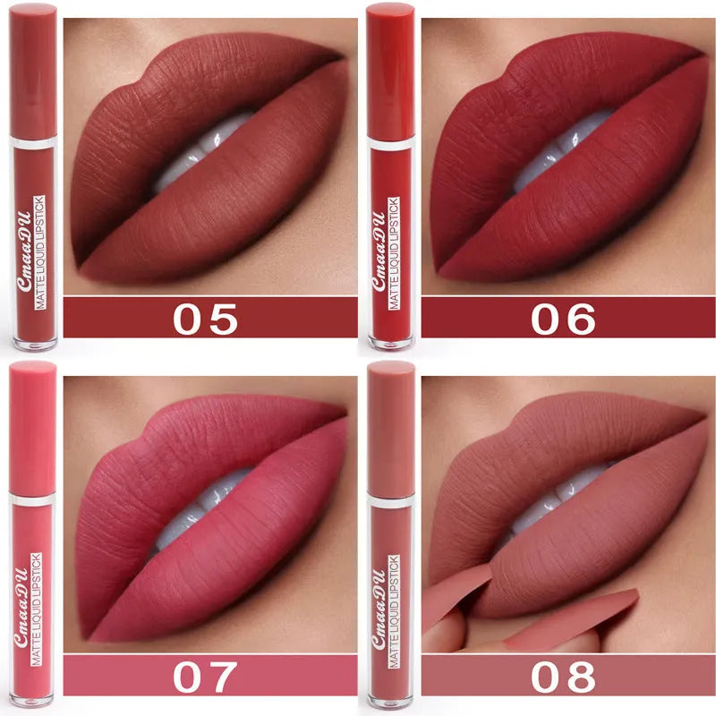 Set of 10 waterproof matte lipsticks in photo colour with 3g per stick and 36-month shelf life