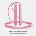 Fitness skipping rope with plastic handles in multiple colour options showing PVC cord and grip details