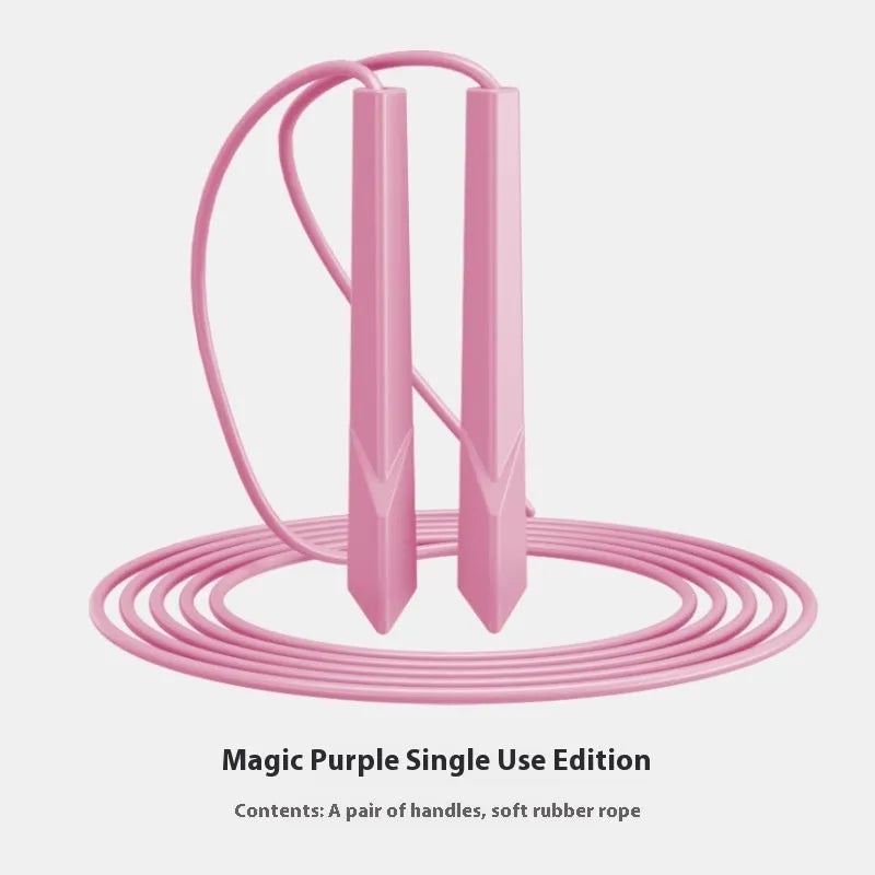 Fitness skipping rope with plastic handles in multiple colour options showing PVC cord and grip details