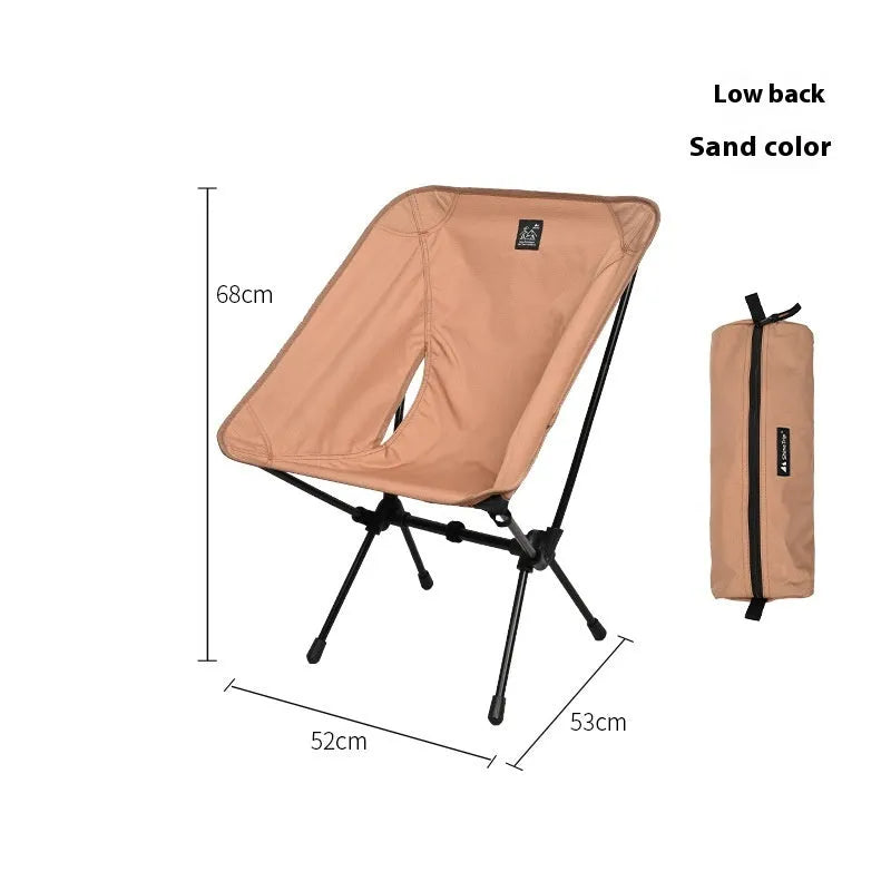 Aluminium alloy foldable moon chair with Oxford cloth seat in army green colour
