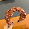 Retro French wide brim hair band in cloth with fu character Korean style, available in six colours