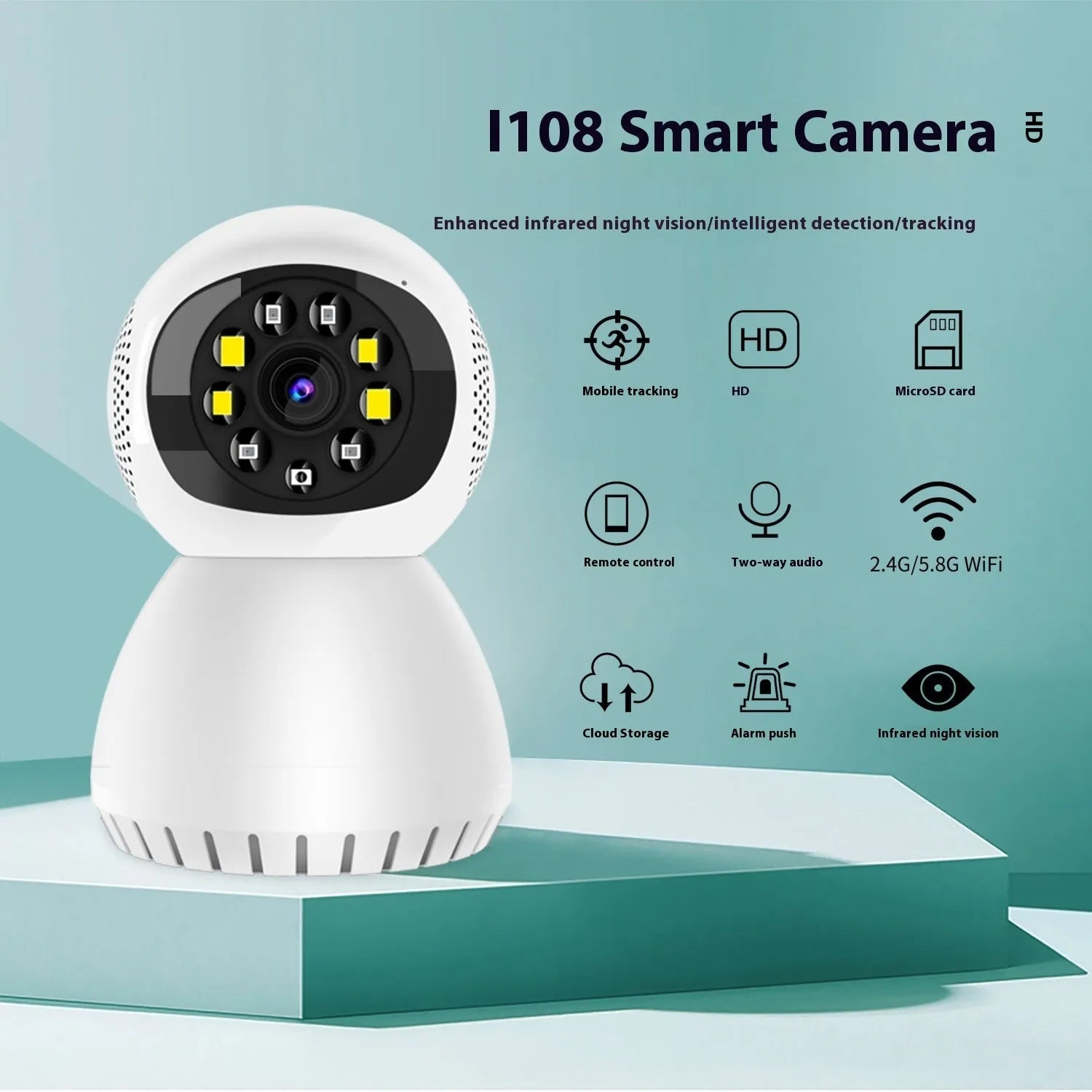 1080p wireless home security camera with compact design for indoor and outdoor monitoring