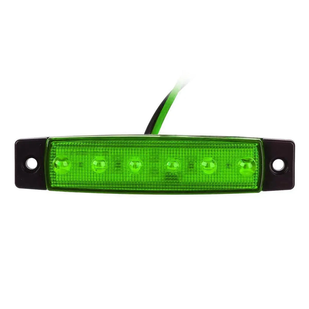 Red PVC truck side marker light for trailer, dimensions 9.6cm by 2cm.