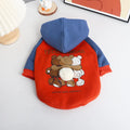 Red cotton dog clothing for small and medium breeds including Teddy and Corgi in autumn winter design