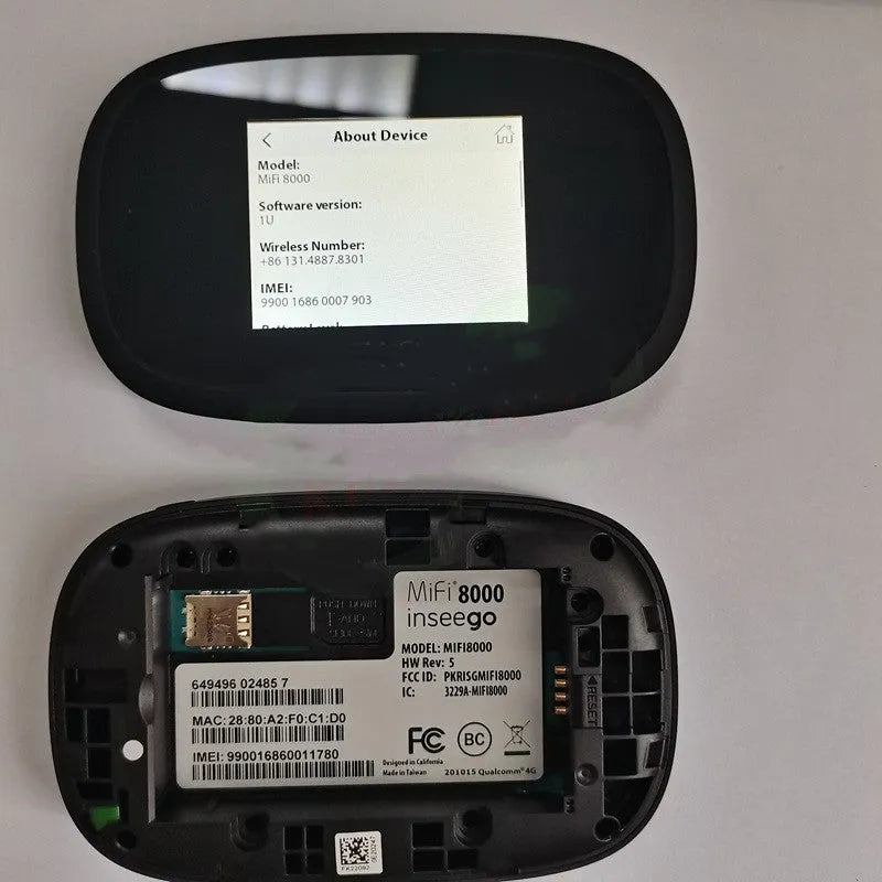 Black 4G portable wireless router with compact design for mobile internet access.