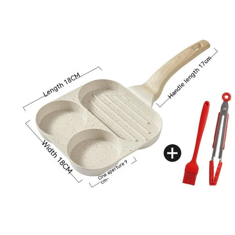 Japanese style non-stick pancake pan 26cm aluminium alloy with oil brush and food clip