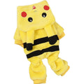 Fleece hoodie coat for dog or cat in cartoon costume style for autumn winter wear