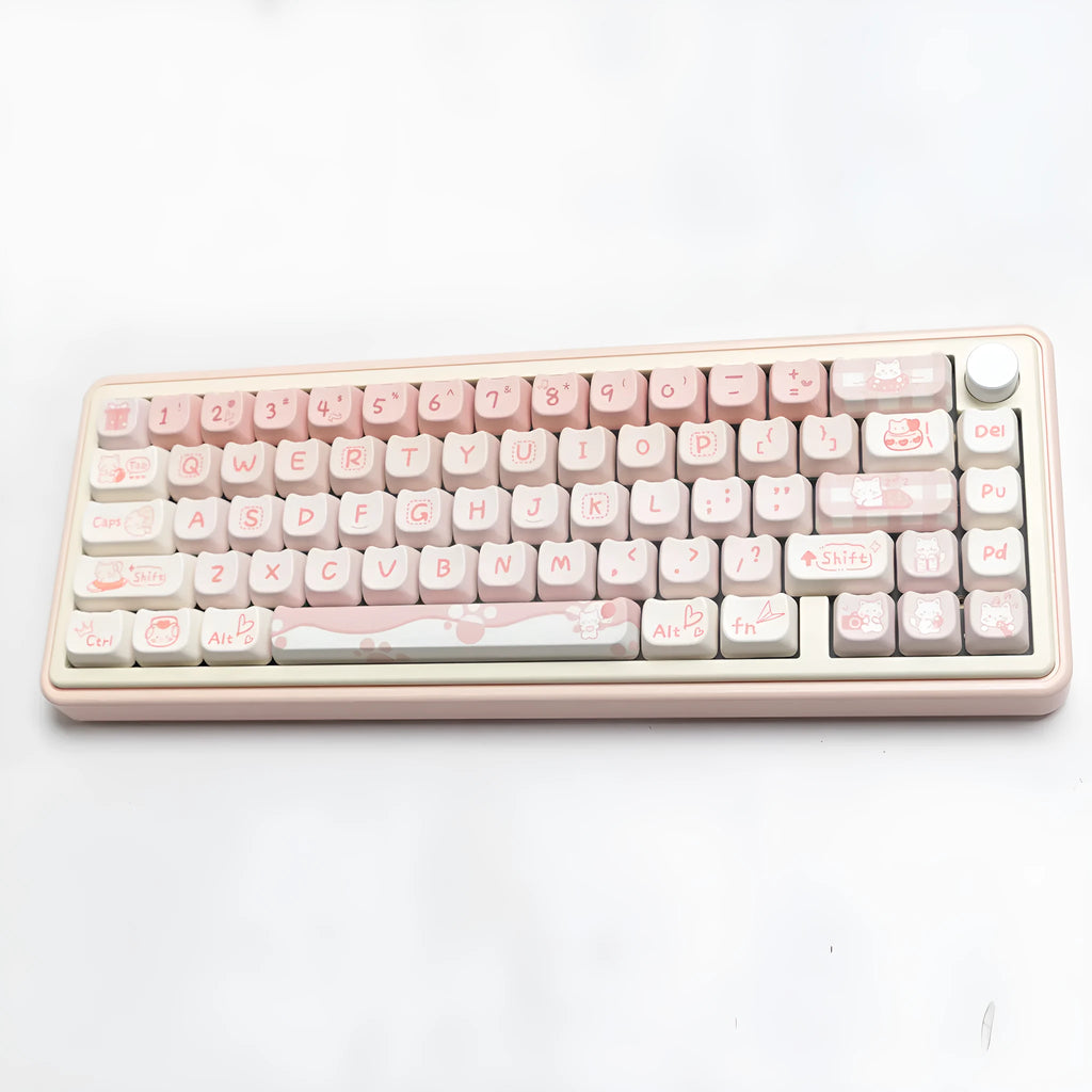 Full set of PBT sublimation printed keycaps for mechanical keyboards, over 98 keys with universal profile