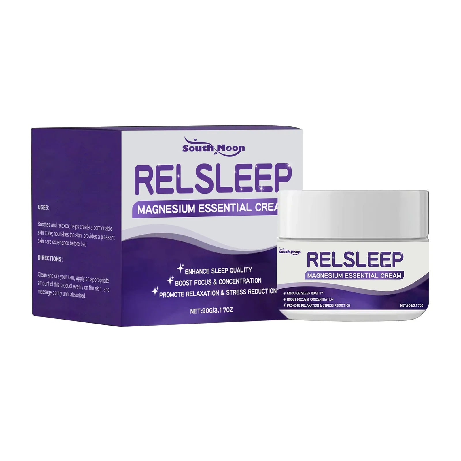 Sleep Magnesium Essence Cream gentle night moisturiser in a 90g white jar.
