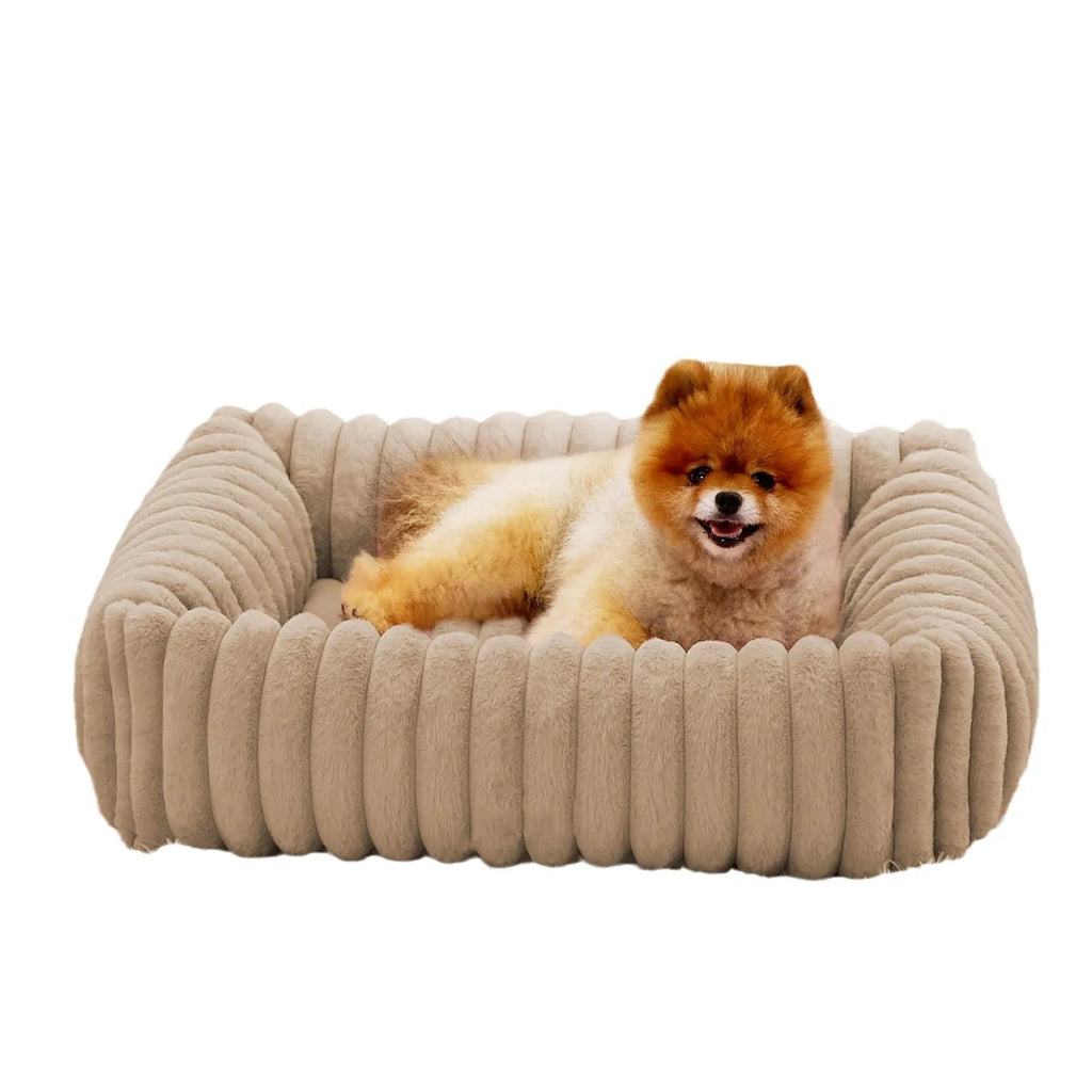 Pet bed cushion for dogs and cats in beige, coffee, gray, pink, or white colours