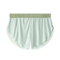Men's seamless polyester low-waist shorts in light green, loose fit, summer homewear