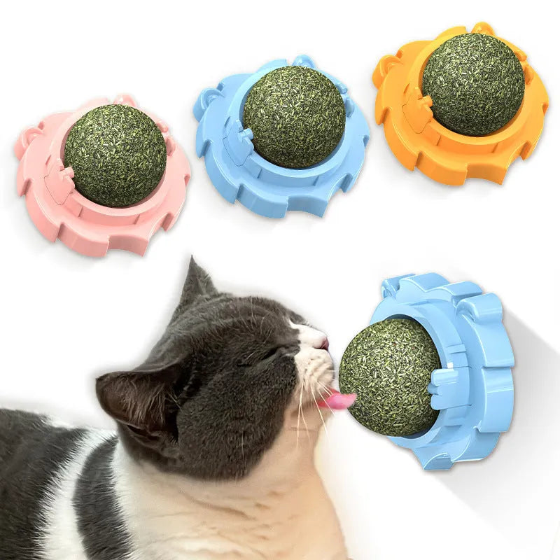 Lion-shaped catnip chew toy with textured molar surfaces in orange colour