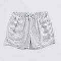 Men's quick-drying beach pants with white stripes, loose plus size, built-in lining, side view