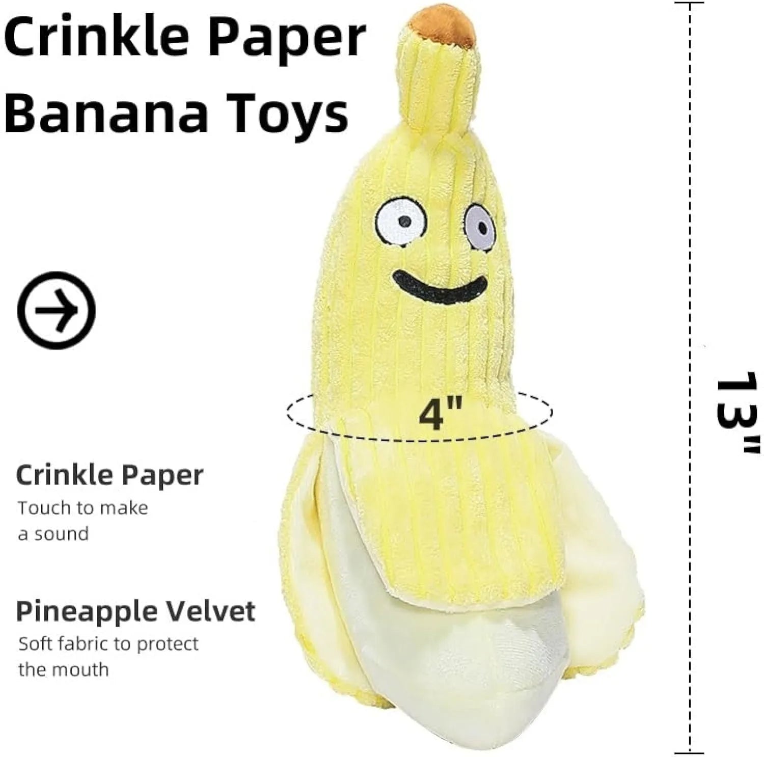 Yellow banana-shaped cat toy with textured surface for cats to chew and kick