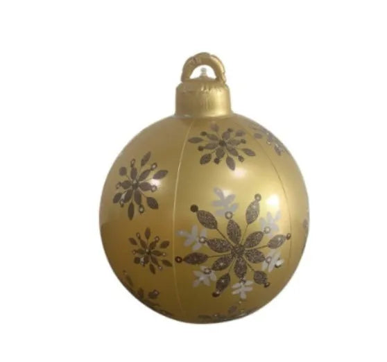 Large 60cm diameter inflatable PVC Christmas ball decoration for outdoor tree hanging