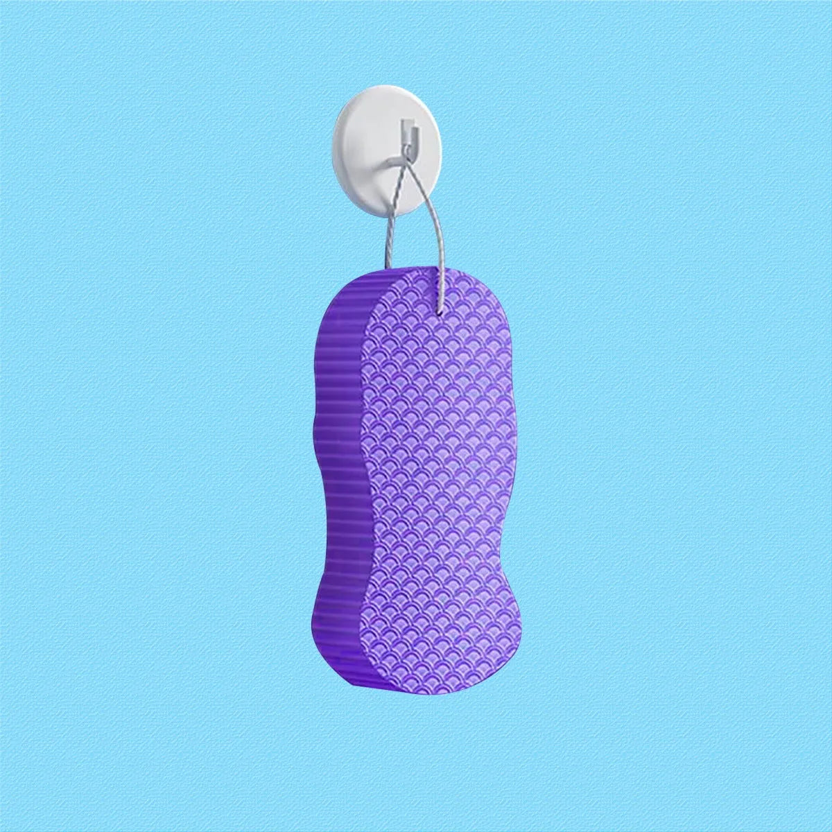 3D fish scale pattern bath sponge ball in multiple colour options for gentle exfoliation