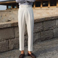 Slim fit straight leg suit trousers in polyester blend fabric for business formal wear