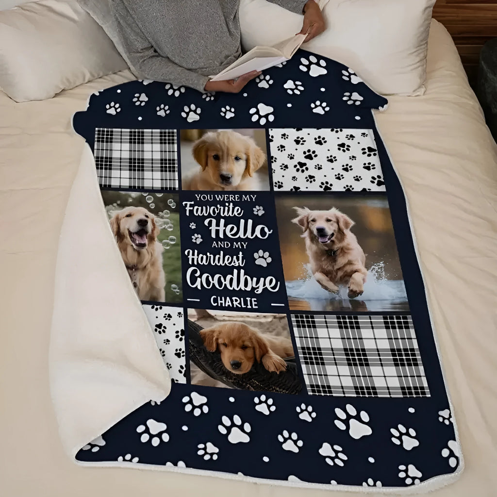 White polyester flannel pet dog blanket shown in American style bedding arrangement