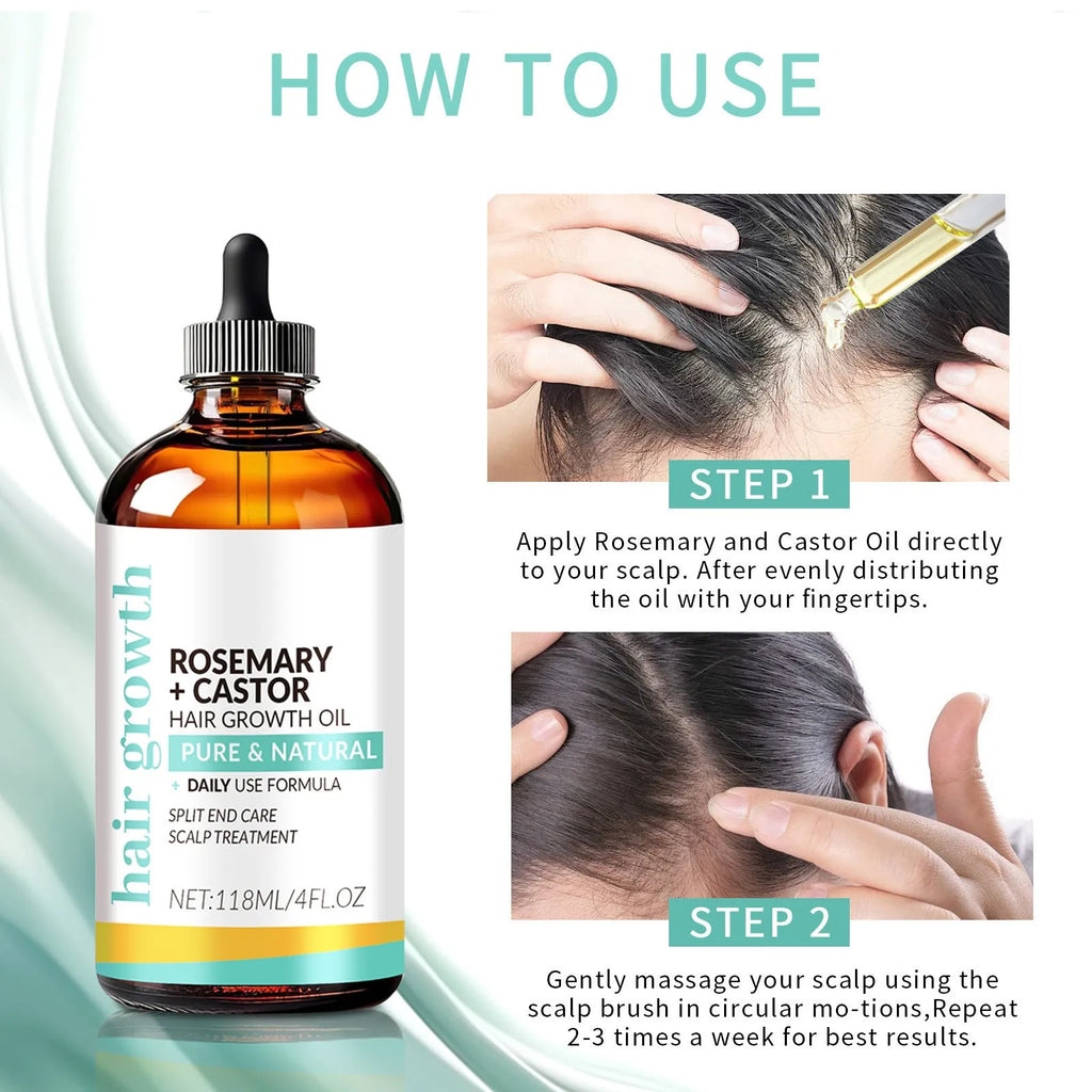 118ml bright yellow hair treatment oil bottle with massage brush for scalp application