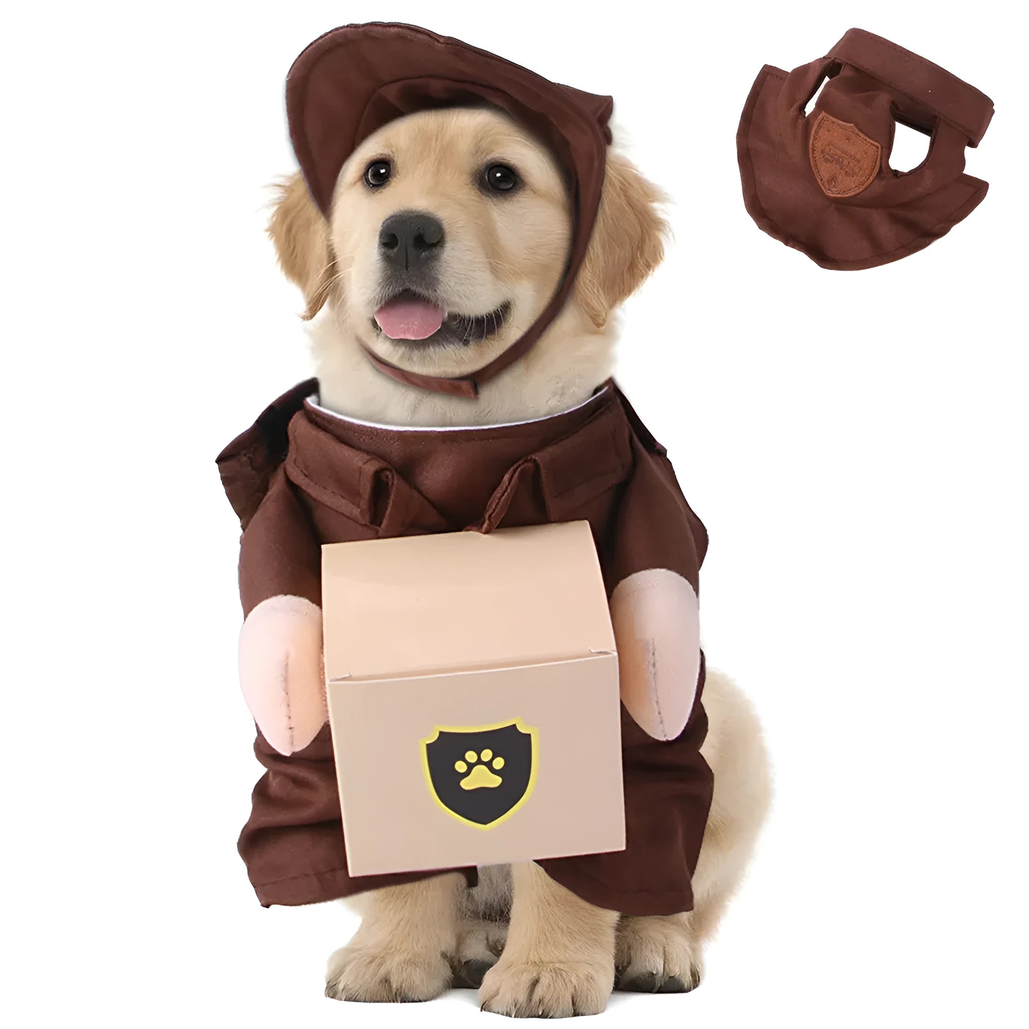 Coffee-coloured polyester pet clothing for dogs or cats in casual style