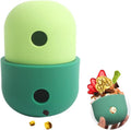 White and blue dog treat puzzle ball with detachable section for small medium dogs