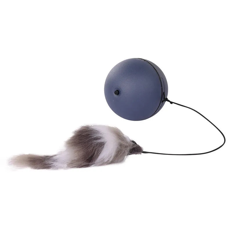 Automatic motion-activated rolling cat ball toy with blue and orange colour options
