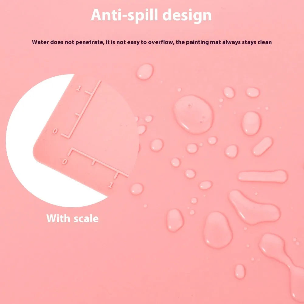 Silicone double bowl painting mat for watercolour art in various colours