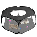 Foldable minipet fence in black and sky blue polyester fibre for indoor and outdoor dog exercise