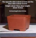 Square purple clay bonsai pot for succulents in classical style on tabletop