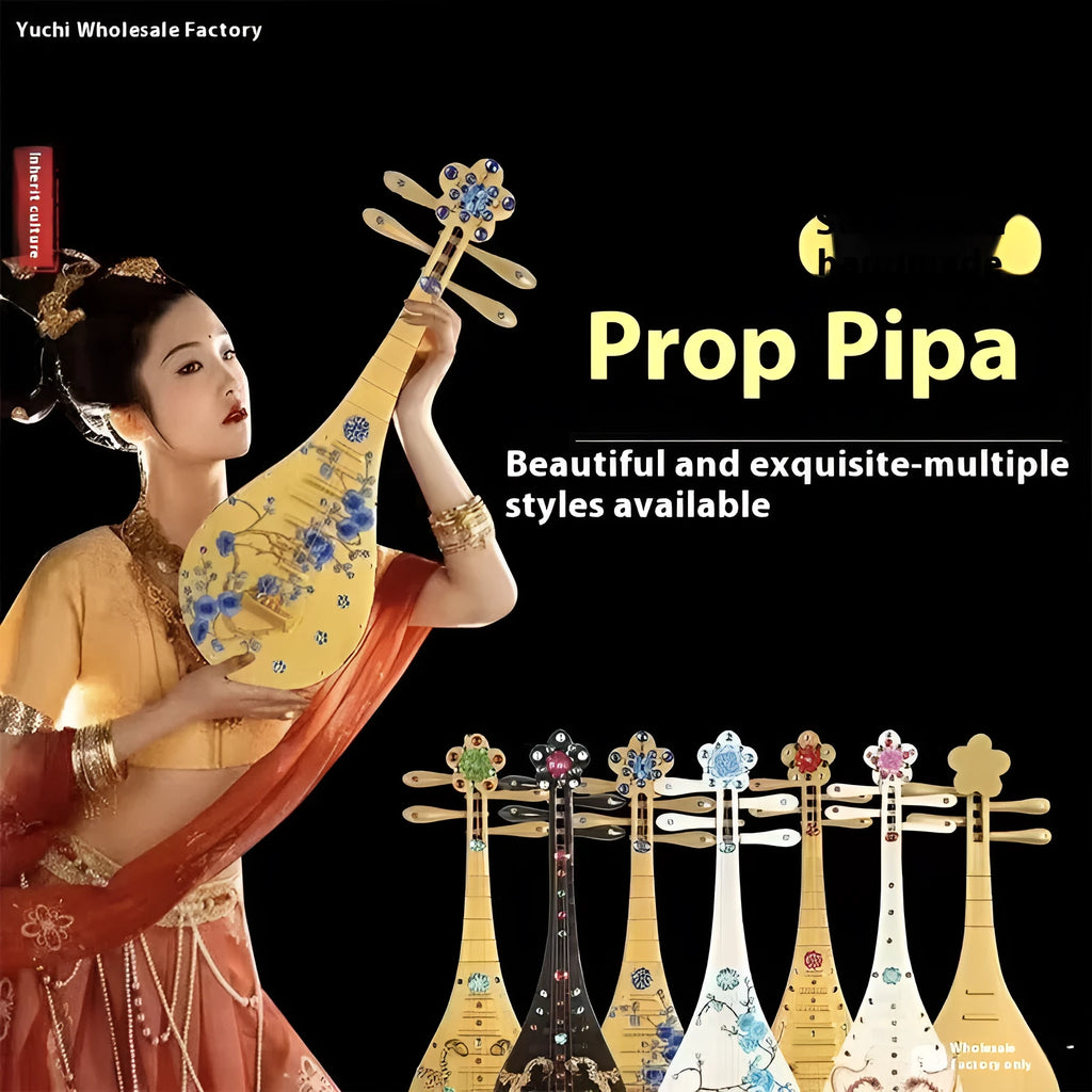 Golden double phoenix simulation pipa prop 64.5 cm plastic for dance performance