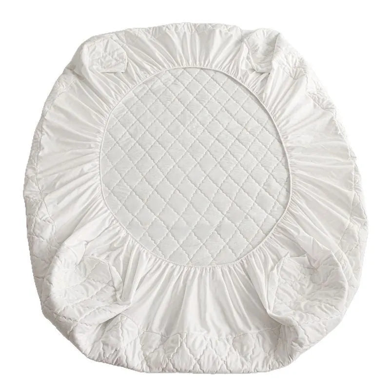 Diamond lattice quilted waterproof mattress protector fitted sheet in bamboo fibre.