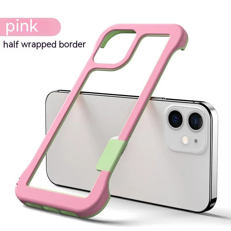 Frameless silicone phone case for Apple iPhone, shockproof and heat dissipation, six colours available