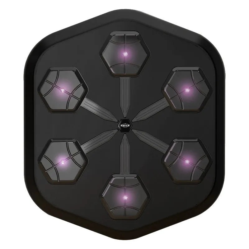 Third-generation smart Bluetooth music boxing wall target in black, PU striking surface, 590x508x90 mm, wall-mounted