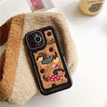 Sausage dog cartoon TPU phone case with brown bottom and sweater embroidery for iPhone